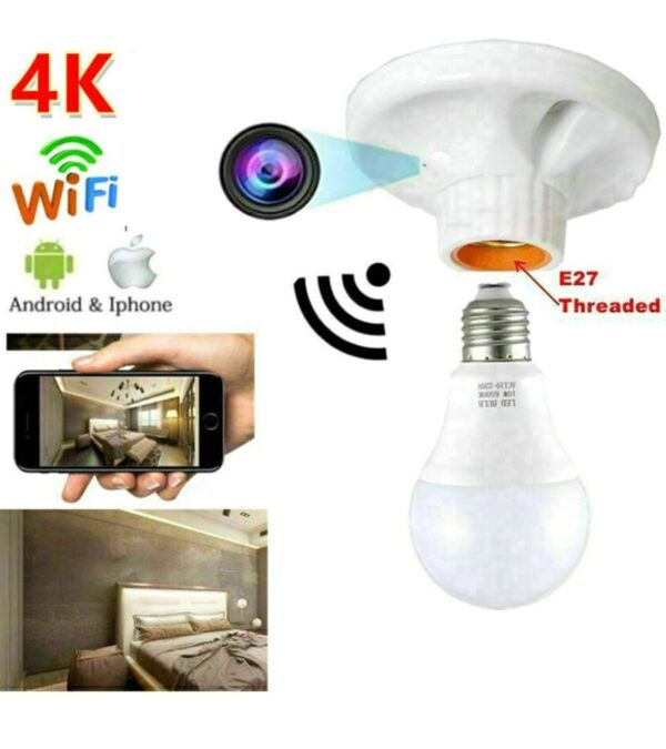 HD WIFI Light Bulb Holder Base Security Camera