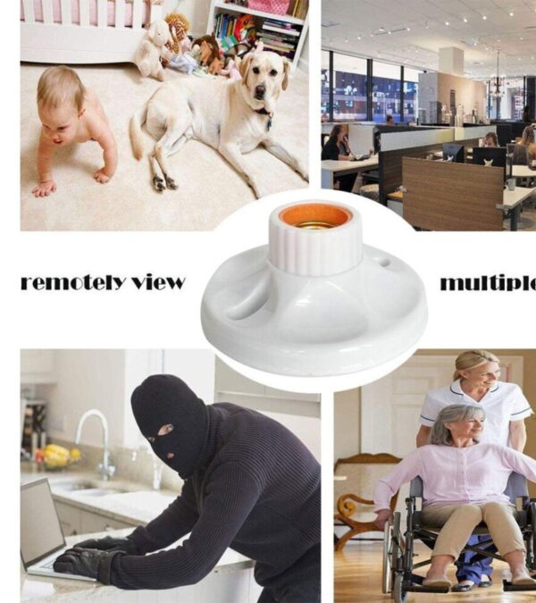 HD WIFI Light Bulb Holder Base Security Camera - Image 3