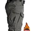 Men’s Fleece-Lined Tactical Pants – Casual, Solid Color with Pockets - Image 3